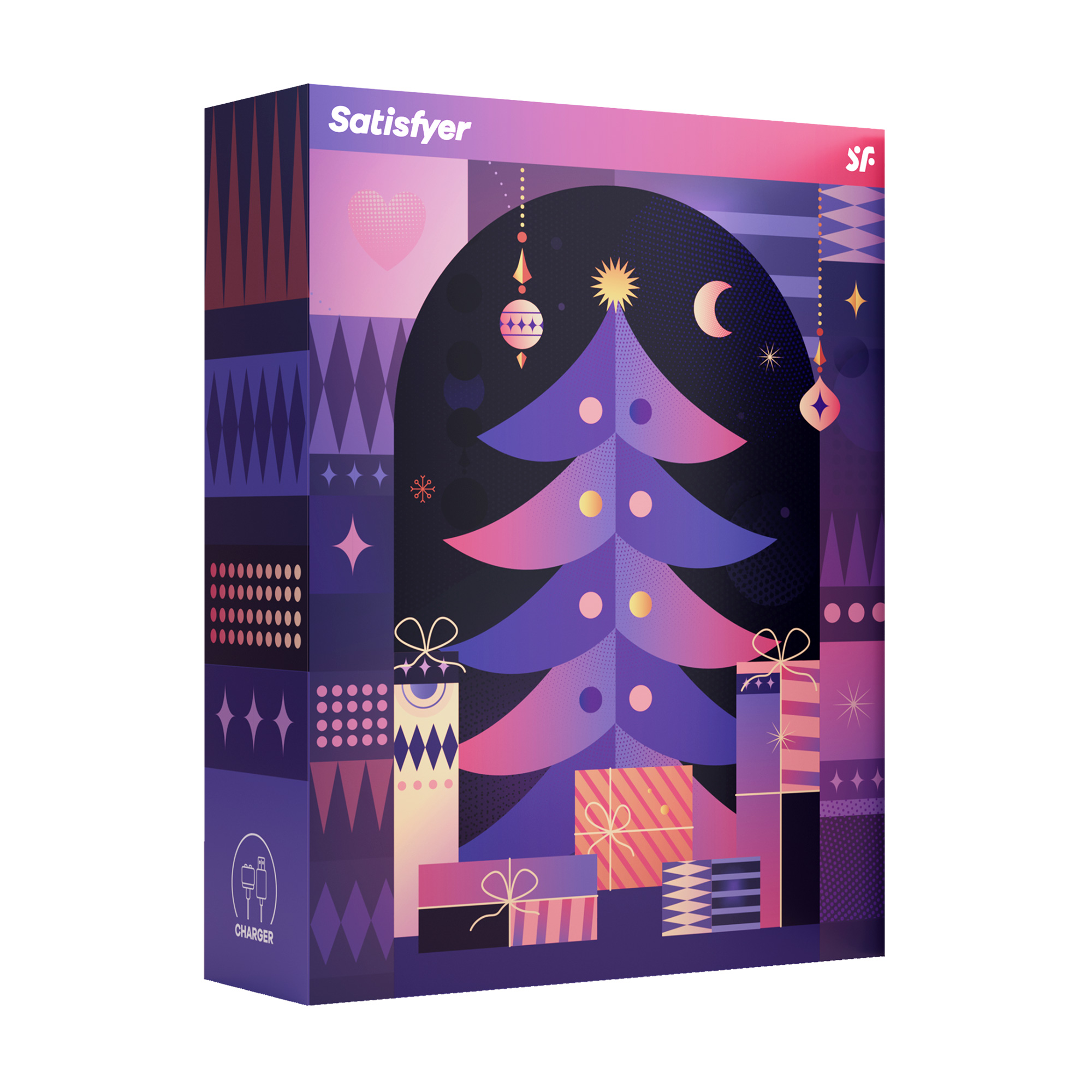 Уцінка! Адвент-календар для пар Satisfyer Advent Box (вакуумний вібростимулятор, 1 шт + мастурбатор-яйце, 1 шт + панчохи з поясом, 1 шт + мішечок, 1 шт)